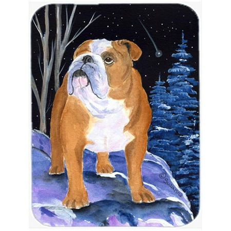 

Starry Night English Bulldog Glass Cutting Board - Large