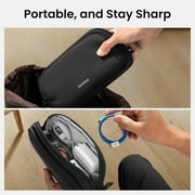 tomtoc Electronic Organizer Travel Case, Water Resistant Dual Compartment Tech Pouch Cable Organization Storage Bag for Charger, Cord, Phone, Hard Drive, Power Bank, Accessories Travel Essentials