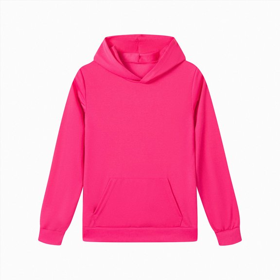 Xyant Cotton Kids Hoodie Sweatshirt Midweight Long Sleeve Pullover Boys Girls Tops Clothes for Toddlers (Hot Pink,15-16 Years)