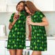 thumbnail image 4 of Fotbe Happy St. Patrick's Day5 Bata de Dormir para Mujer con Estampado, Camisón de Algodón de Manga Corta, Ropa de Dormir Casual, 4 of 6