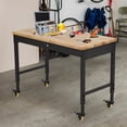 thumbnail image 4 of QinaQin 72 x 25 Inch Garage Workbench with Power Outlets, Hardwood Top and 4 Lockable Wheels, 2000LBS, 4 of 7