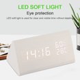 thumbnail image 3 of Triangle wooden clock creative voice control digital display temperature and humidity alarm clock, 3 of 5