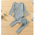 thumbnail image 2 of Gender Neutral Baby Girls Boys Ribbed Bodysuit with Pants, 2 of 7