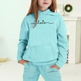 thumbnail image 2 of Toddler Outfits for Girls Sets Winter Hoodie Joggers Comfy Casual Kids Print Fall Girls Clothes Mint Green Size 3-4T, 2 of 4