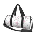 thumbnail image 2 of Xecao Cute Poodle Dog print Round Travel Duffel Bag is a foldable gym bag with an inner pocket, perfect for travel sports, 2 of 8