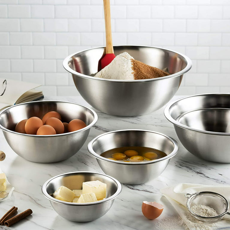  FineDine Stainless Steel Mixing Bowls (Set of 6) - Easy To  Clean, Nesting Bowls for Space Saving Storage, Great for Cooking, Baking,  Prepping: Home & Kitchen