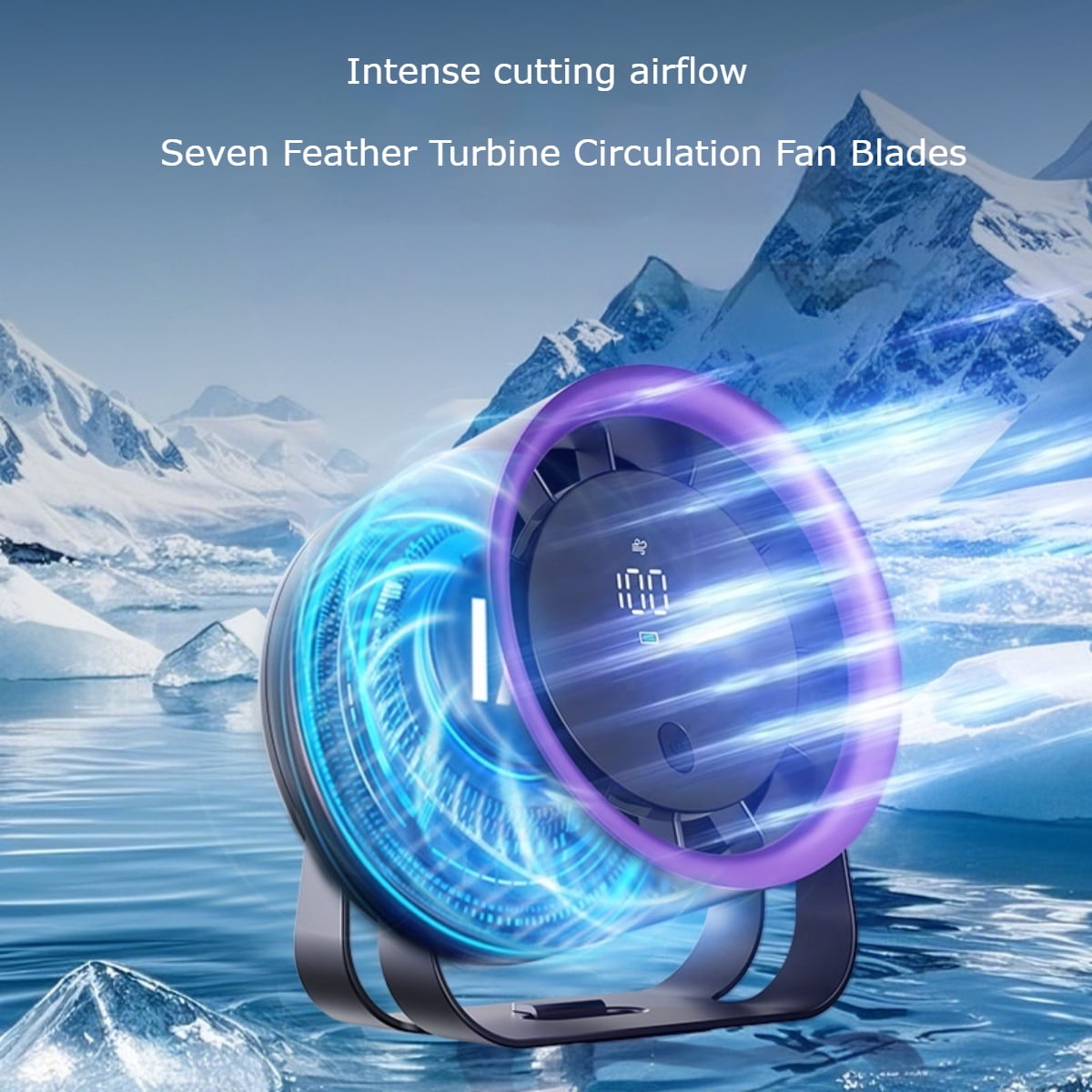 2025 New Model Desktop Circulator Fan - 100 Speeds, USB Rechargeable, High-Speed, Suitable for Outdoor Use, Wall-Mountable & Desktop Compatible