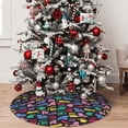thumbnail image 5 of Lsque Colorful Excavator Print Christmas Tree Skirt, Tree Skirt with Ties or Velcro, Perfect for Holiday Decorations, Halloween, and New Year-36", 5 of 7