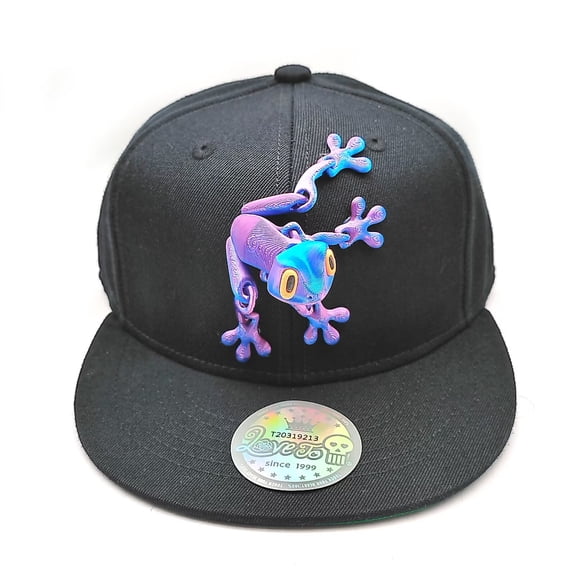 Tilgomedal 3D Colorful Frog Black Snapback Hats for Men Women Wool Baseball Caps