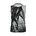 thumbnail image 6 of Lsque Running Horse Print Men's Cotton Blend Sleeveless Muscle Shirts (S-3XL)- Moisture Wicking, Odor Protection, UPF 30+,Large, 6 of 8