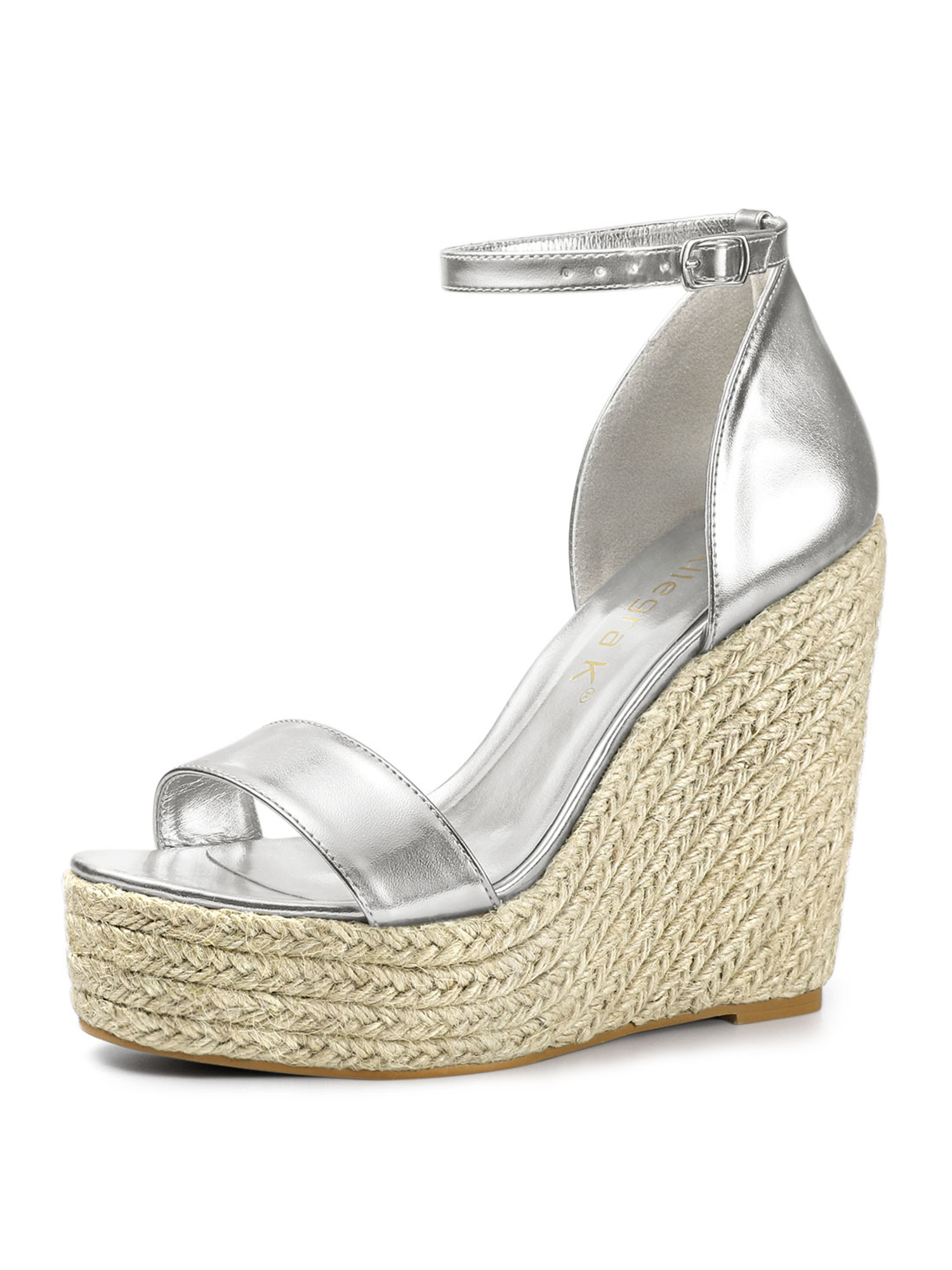 silver espadrille wedges