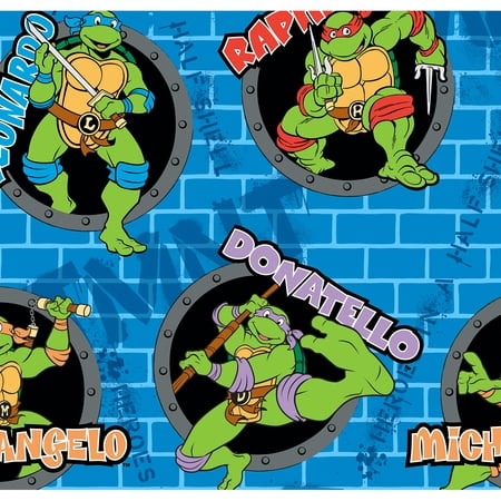 Teenage Mutant Ninja Turtles Power Sewer Holes and Names Fleece Fabric by the Yard