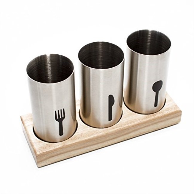 Blissful Home Stainless Steel Utensil Cutlery Holder Caddy, Organize