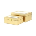 thumbnail image 6 of Pemberly Row Vinyl Woven Pattern Mirrored Box Set of 2 in Gold, 6 of 10