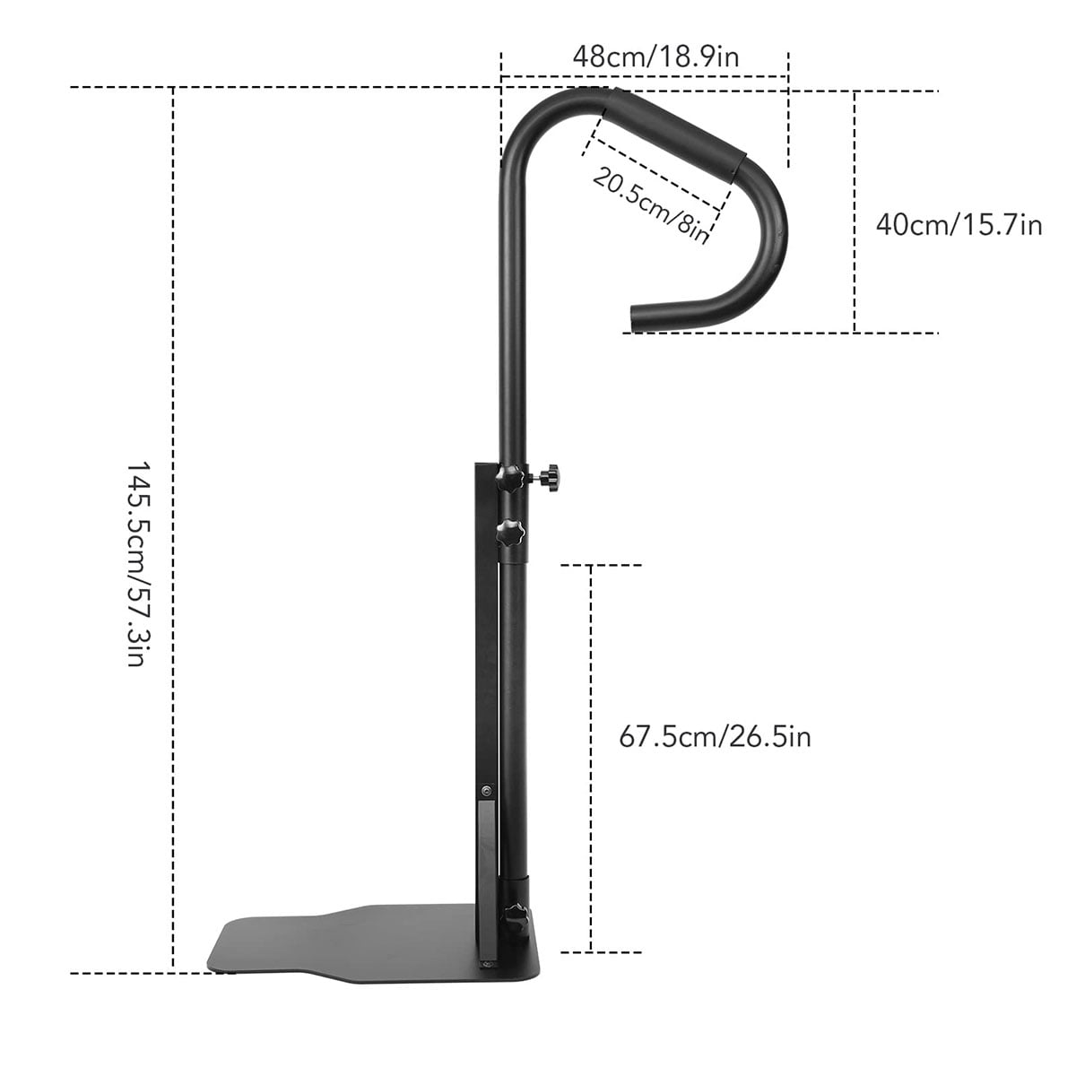 Danolapsi 600LBs Hot Tub Handrails with Stand, 35"-56" Adjustable Height Pool Handrail with Non-Slip Handle, 360 Rotatable Spa Side Handrail, Heavy Duty Iron Hot Tub Steps with Handrail