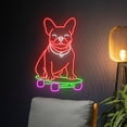 thumbnail image 3 of Handmadetneonsign French Bulldog Skateboarding Neon Sign, Skateboard French Bulldog Led Sign, 3 of 5