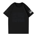 thumbnail image 6 of 250 Anniversary Usa Shirt Men Patriotic Star American Flag Print Short Sleeve Crew Neck Tops Big and Tall Relaxed Fit Soft Summer Shirts, Black, #01 Black, 6 of 6
