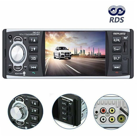 4.1" Single 1 Din Car Radio Bluetooth Stereo MP5 Player Mirror Link Touch Screen AUX/USB/TF playback Remote Control 12V RDS/FM/AM