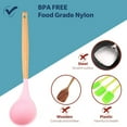 thumbnail image 3 of Kitchen Utensils Silicone Set 2 pcs, Heat Resistant Cookware with Wooden Handle, Non-Stick Cooking Utensil, 3 of 5