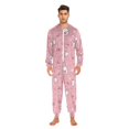 thumbnail image 5 of Adult Christmas Onesie Rabbit Bow Love Heart Adult Zipper One-Piece Pajamas Unisex Pajamas with Pockets, 5 of 6