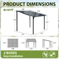 thumbnail image 6 of JOIVI 8' x 10' Outdoor Lean to Gazebo, Hardtop Wall Mounted Gazebo with Sloping Roof, Awnings for Patio with All-Iron Frame, Pergolas for Patio, Backyard, Deck, 6 of 9