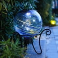thumbnail image 3 of 12 Inch Swirl Glass Solar Gazing Ball – LED Globe Light, Decorative Outdoor Accent for Garden, Patio & Lawn,Outdoor Decor, 3 of 10