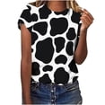 thumbnail image 2 of Pompotops Mode Femmes Été Demi Manches Pull Couleur Unie Casual Chemisier Tops, 2 of 4