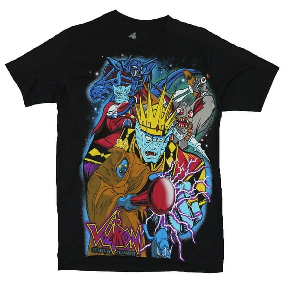 Voltron (Classic Cartoon) Mens T Shirt  - Enemies United Against the Defender (Medium)