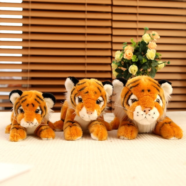 Almohada de Animal salvaje realista para niños, muñeco de simulación divertido, Tigre, regalo de Navidad, sofá, cojín encantador, 25 cm, 30 cm, 38cm936