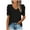 Black, variant on BLVB Womens Summer Shirt V Neck Casual Tshirts Puff Short Sleeve Tops for Women Trendy Tunic Solid Color