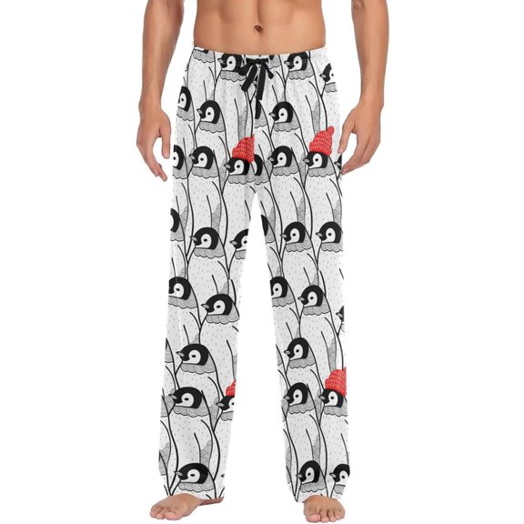 GZHJMY Penguin Pajama Pants for Men, Lounge Pants Lightweight Men Pajama Bottoms with Drawstring Pockets, Christmas New Year Birthday Gifts, Medium