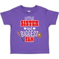 thumbnail image 3 of Inktastic Little Sister and Biggest Fan Baseball Glove and Bat Girls Toddler T-Shirt, 3 of 5