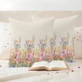 thumbnail image 3 of Pink Flowers Outdoor Waterproof Pillow Covers, Spring Floral Daisy Vintage Pastoral Botanical Decorative Square Throw Pillowcase Sofa Cushion Sham for Patio/Couch/Chair, 16"x16" 2 Pack, 3 of 8