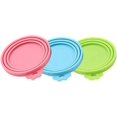thumbnail image 1 of Tres cubiertas universales de gel de sílice para tanques de alimentos para mascotas. Aptas para lavavajillas. Cubierta para recipientes para perros y gatos., 1 of 5