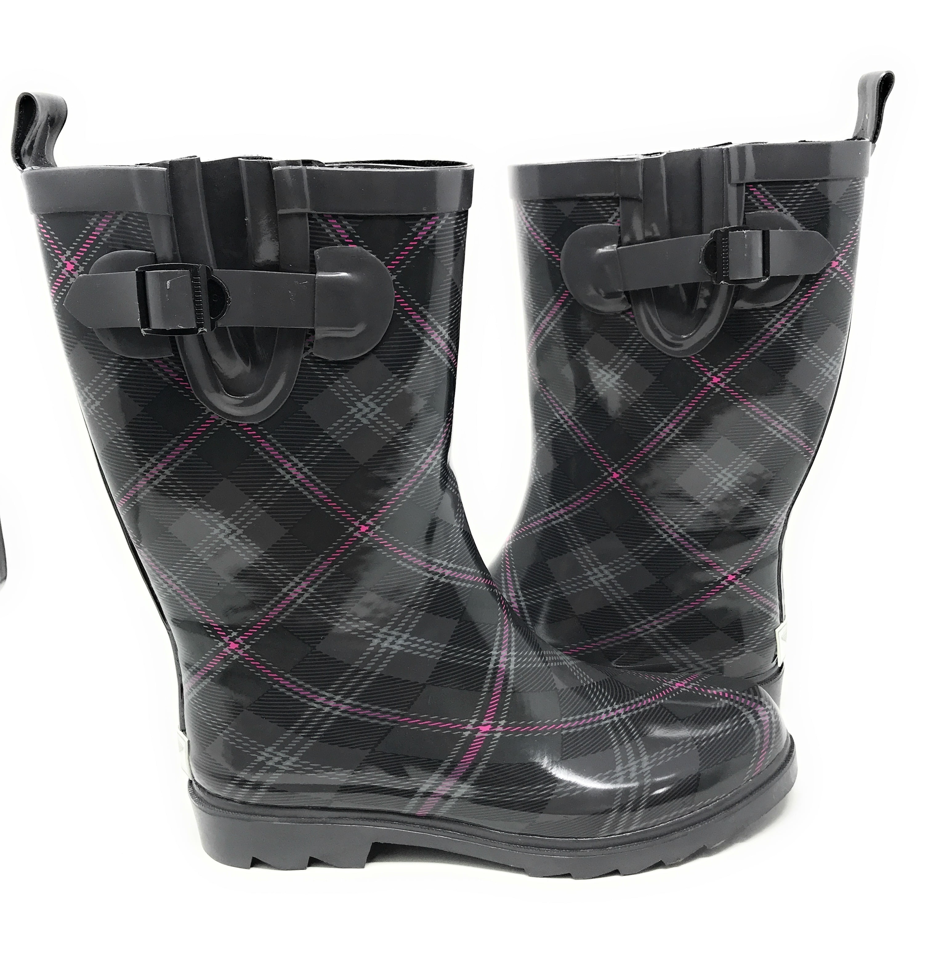 Forever Young Forever Young Women's Plaid Print Rain Boots Walmart