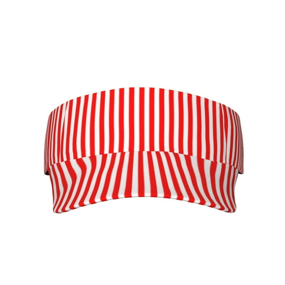 Red White Vertical Stripe Pattern Visor Hats Adjustable Beach Sun Visors Sports Outdoor Visor For Women Men