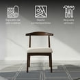thumbnail image 3 of Ilios Innova | Paquete de 2 Sillas Nordico de Comedor, Estructura de Madera de Caucho Color Nogal, Asiento Tapizado en Beige, Estilo Mid Century Moderno, 3 of 9