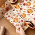 thumbnail image 3 of Thanksgiving Gifts Wrapping Paper,27.56x19.69 Inch Pumpkin Maple Leaf Themed Cozy Gift Wrap Paper,Perfect for Holiday Gifts Making and Fall Party Prep, 3 of 6