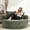 Green, variant on LJAN Oversized Round Chair Lounge Chaise Indoor, 55.5" Upholstered Corduroy Deep Seat Single Cloud Sofa Chair, Fluffy Modern Large Circle Boneless Sleeper Sofa for Living Room, Bedroom
