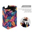 thumbnail image 3 of Yayeee Freestanding Laundry Hamper with Handle Collapsible Large Storage Basket for Clothes, Colorful Art Leaves Pattern, 3 of 7