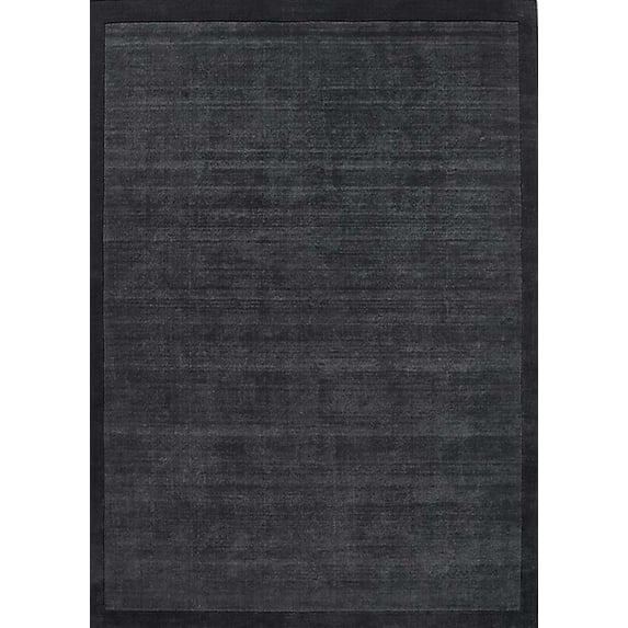 Ahgly Company Indoor Rectangle Mid-Century Modern Charcoal Blue Solid Area Rugs, 5' x 8'