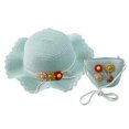 thumbnail image 1 of Sombrero de 56-58cm de circunferencia para mujer, protector solar, sombrero de paja de ala ancha y bolsa de paja, conjunto de sombrero para el sol para vacaciones de verano, 1 of 5