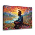 thumbnail image 2 of A Long-haired Man Sits On A Blooming Grass Canvas Poster Bedroom Decor Sports Landscape Office Room Decor Gift,Frame-style,08x12inch(20x30cm), 2 of 8