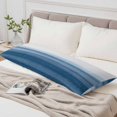 thumbnail image 4 of Haze Blue White Ombre Body Pillow Cover, Pillowcase Protectors with Zipper, Breathable Decorative Throw Pillow Case Cover, Vintage Gradient Striped Aesthetics Pillow Shams for Couch Sofa 20x60Inch, 4 of 8