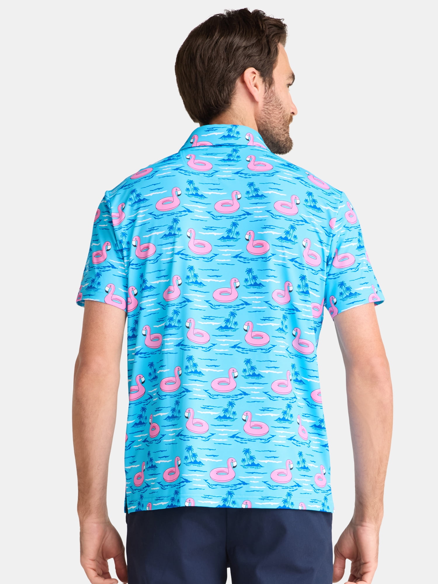 Birdie Bound Men's & Big Men's Novelty Print Golf Polo, Sizes S-5XL