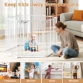 thumbnail image 4 of Gymax 6-Panel Adjustable Pet Safety Fence w/Auto-close Door & Double Locking System White, 4 of 10
