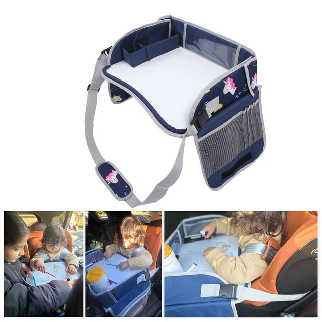 Bandeja De Viaje Para Niños, Escritorio Plegable Para Niños, Bandeja De Regazo De Unicornio Para Niñas Con Soporte Para Tableta, Portavasos Para Almacenamiento De Refrigerios
