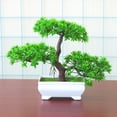 thumbnail image 3 of Bonsái artificial, decoración de plantas falsas, planta en maceta, decoración para el hogar y la Oficina, planta en maceta falsa (cedro verde), 3 of 5