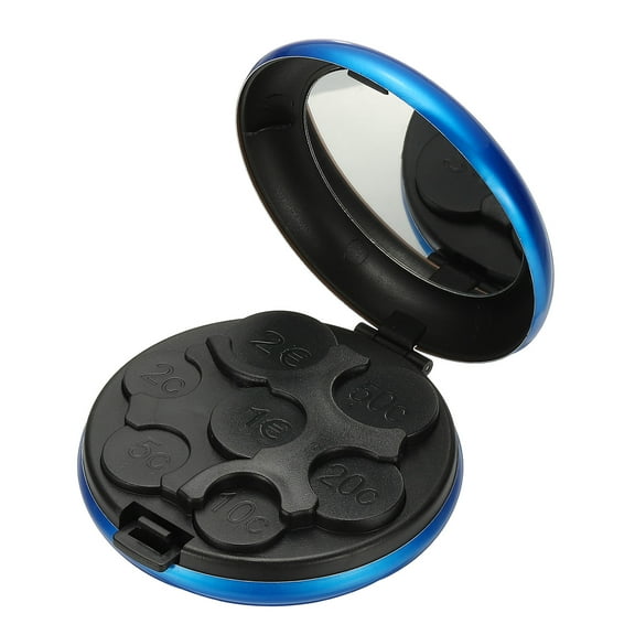 Uxcell Coin Dispenser Storage, Portable Change Sorter Aluminum Case, Blue