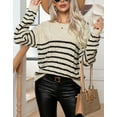 thumbnail image 3 of Sweaters for Women Cable Knit Crew Neck Long Sleeve Striped Knitted Pullover Sweaters Alsol Lamesa, 3 of 6